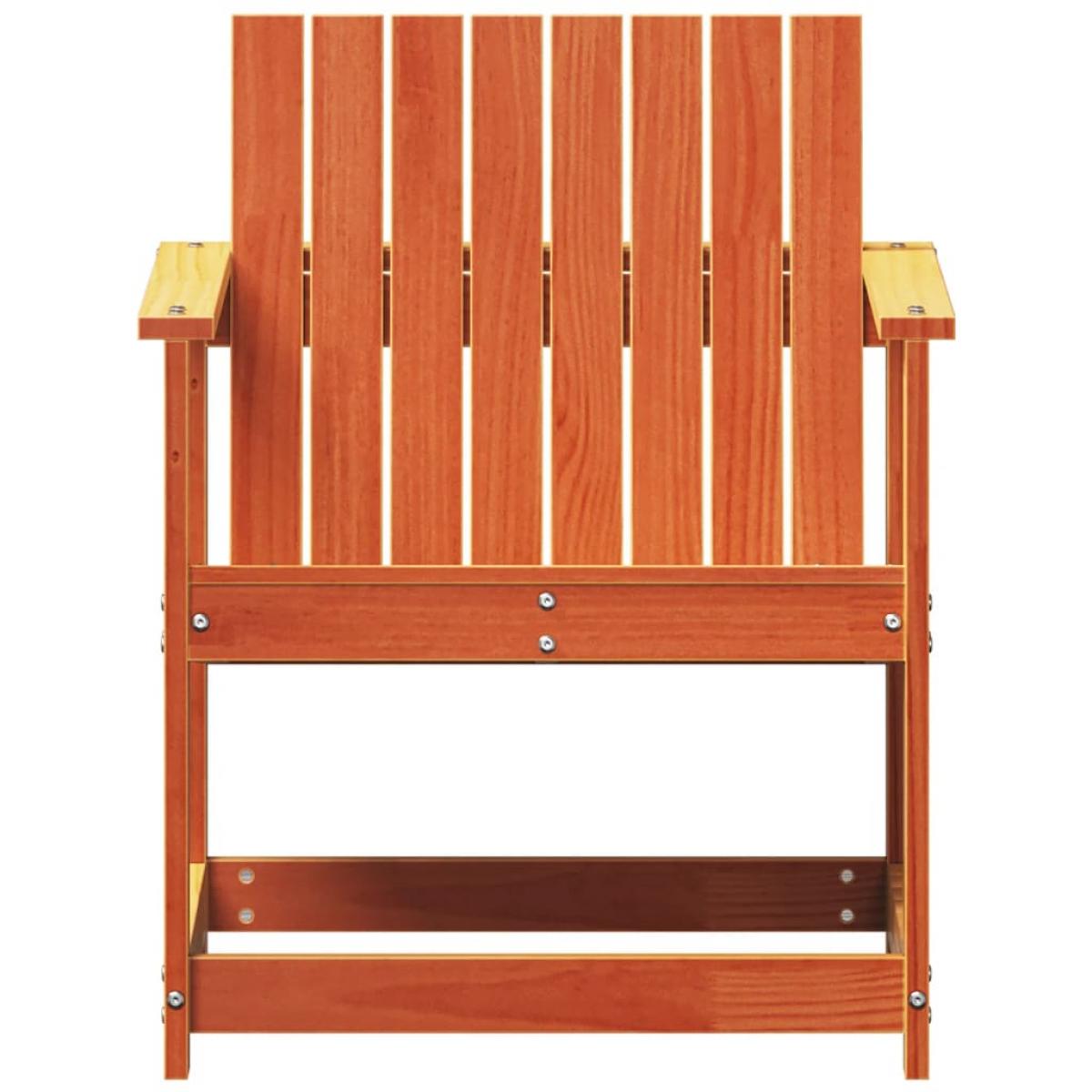 Silla de jardín madera maciza de pino marrón cera 62x56x77 cm