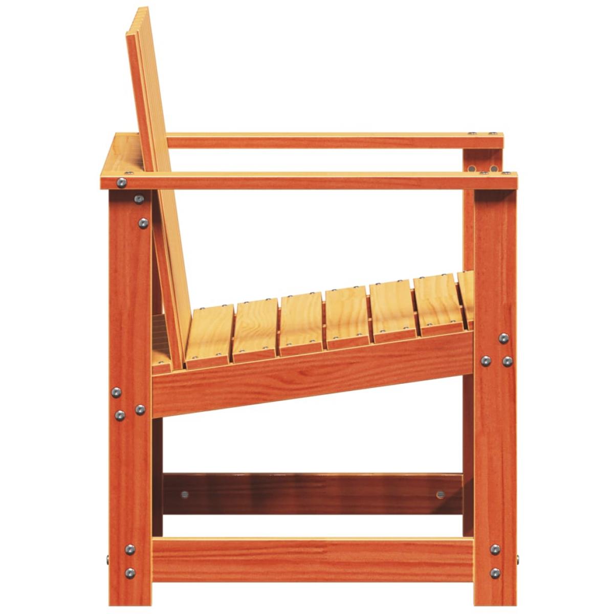 Silla de jardín madera maciza de pino marrón cera 62x56x77 cm