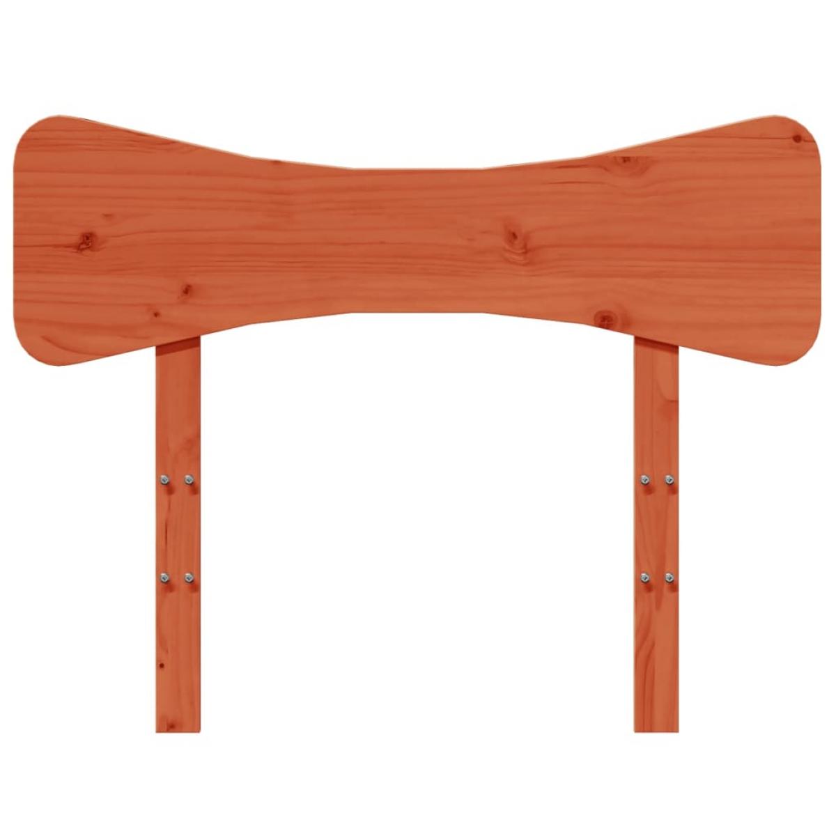 Cabecero de cama madera maciza de pino marrón cera 100 cm
