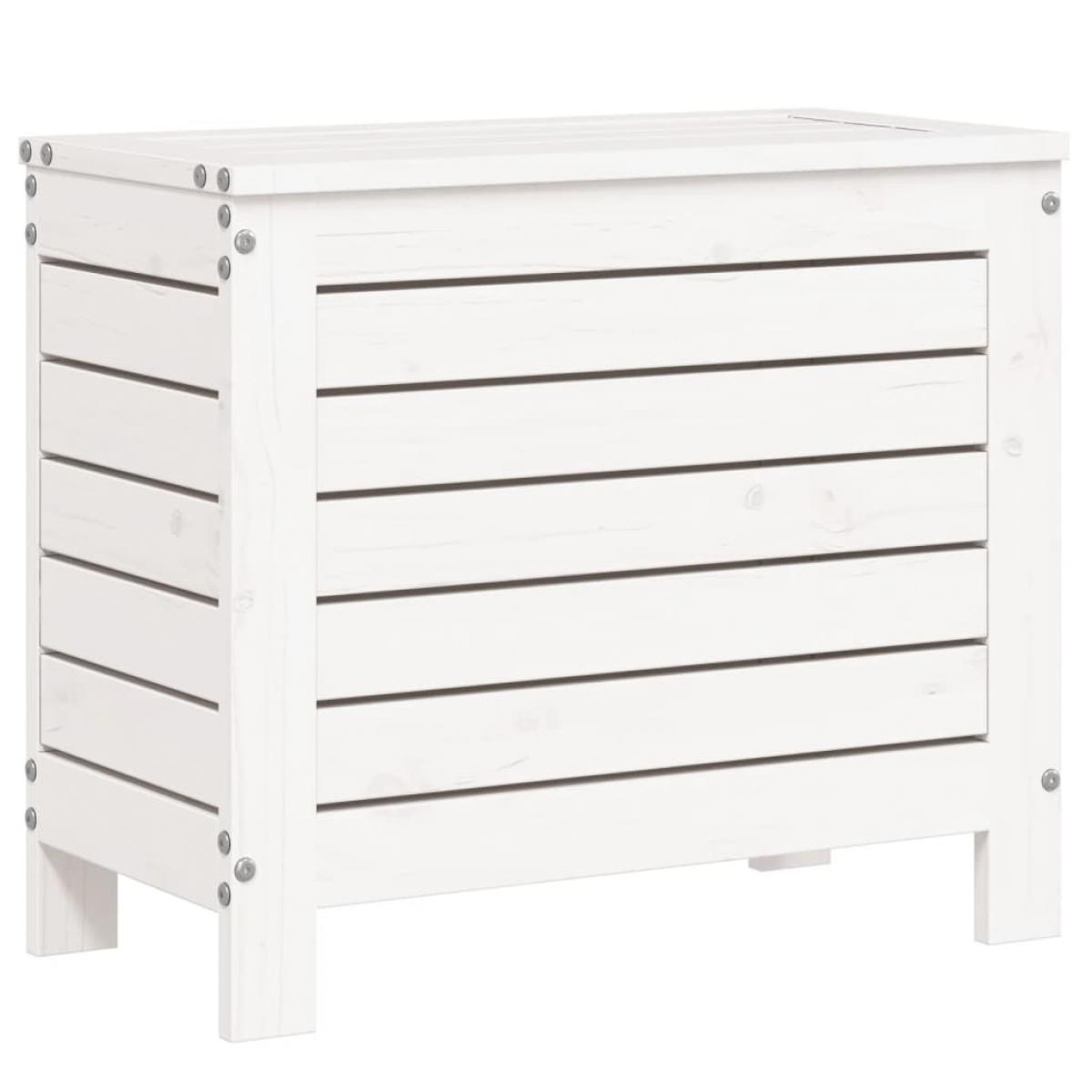 Taburete de jardín madera maciza de pino blanco 62x31,5x52 cm