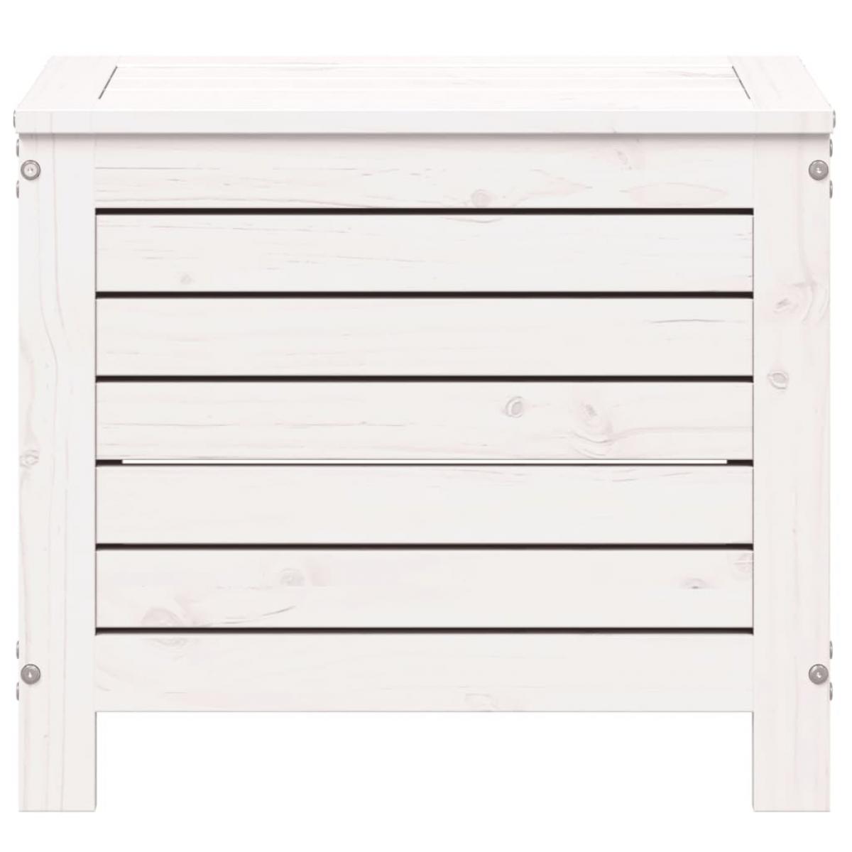 Taburete de jardín madera maciza de pino blanco 62x31,5x52 cm