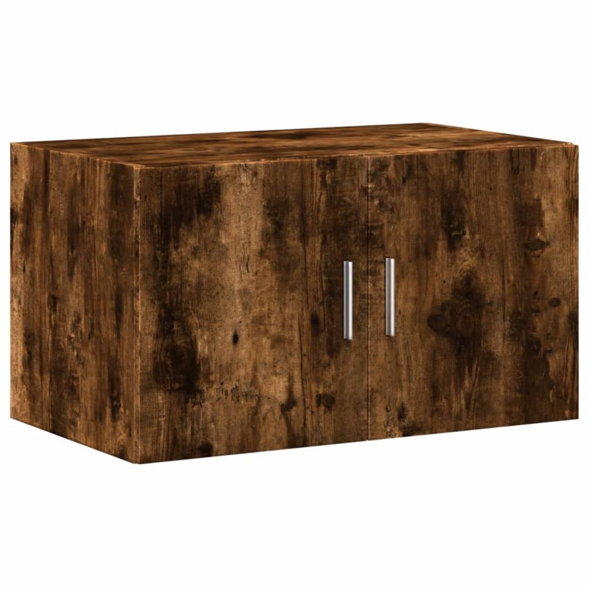 Armario de pared madera ingeniería roble ahumado 70x42,5x40 cm