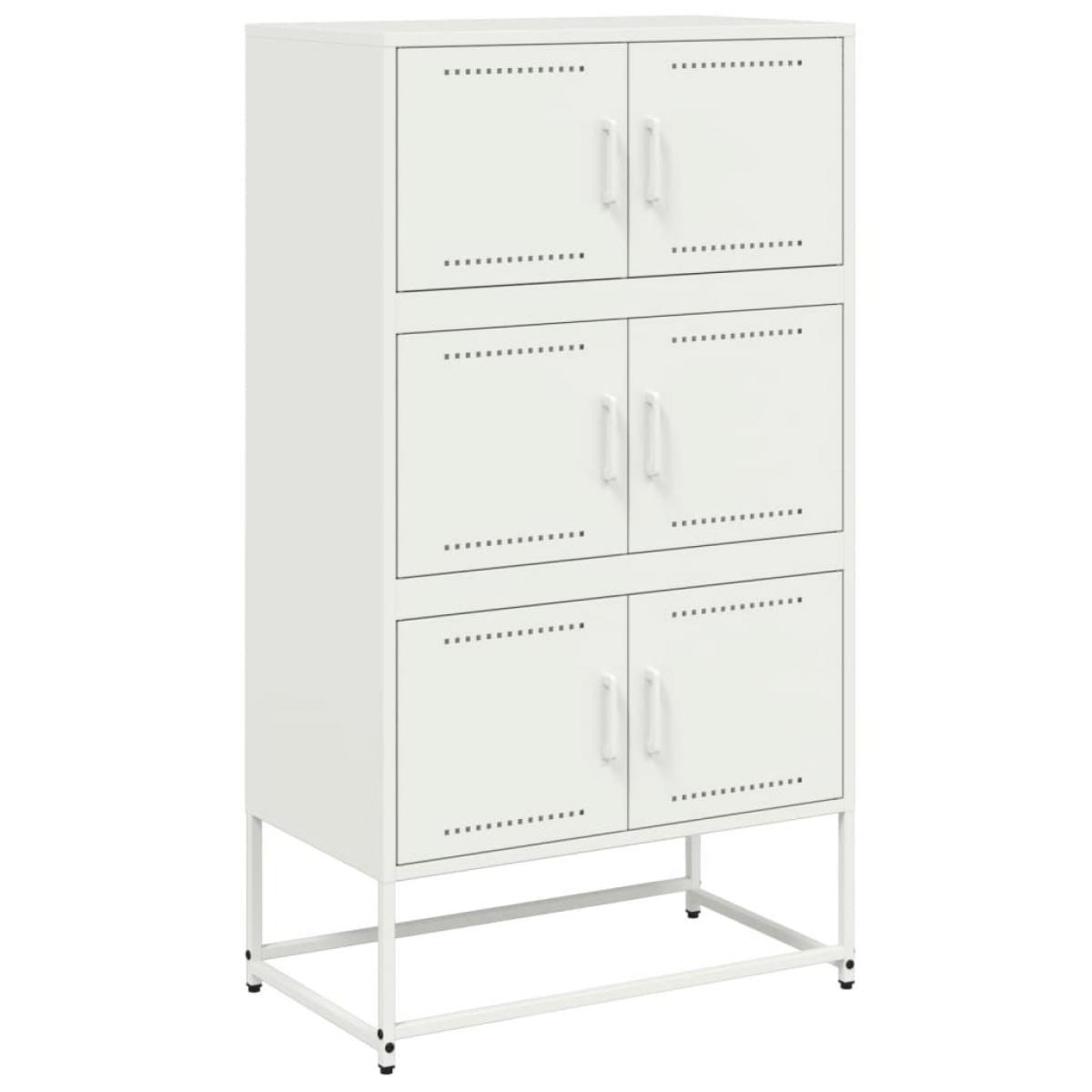 Aparador de acero blanco 68,5x38,5x123,5 cm