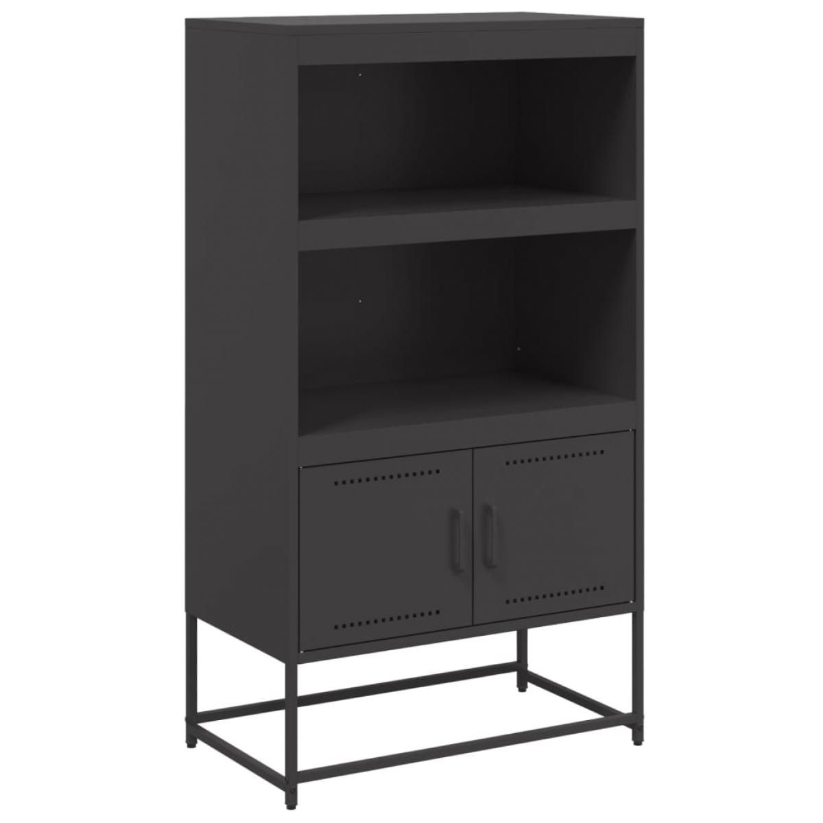 Aparador de acero negro 68,5x38,5x123,5 cm