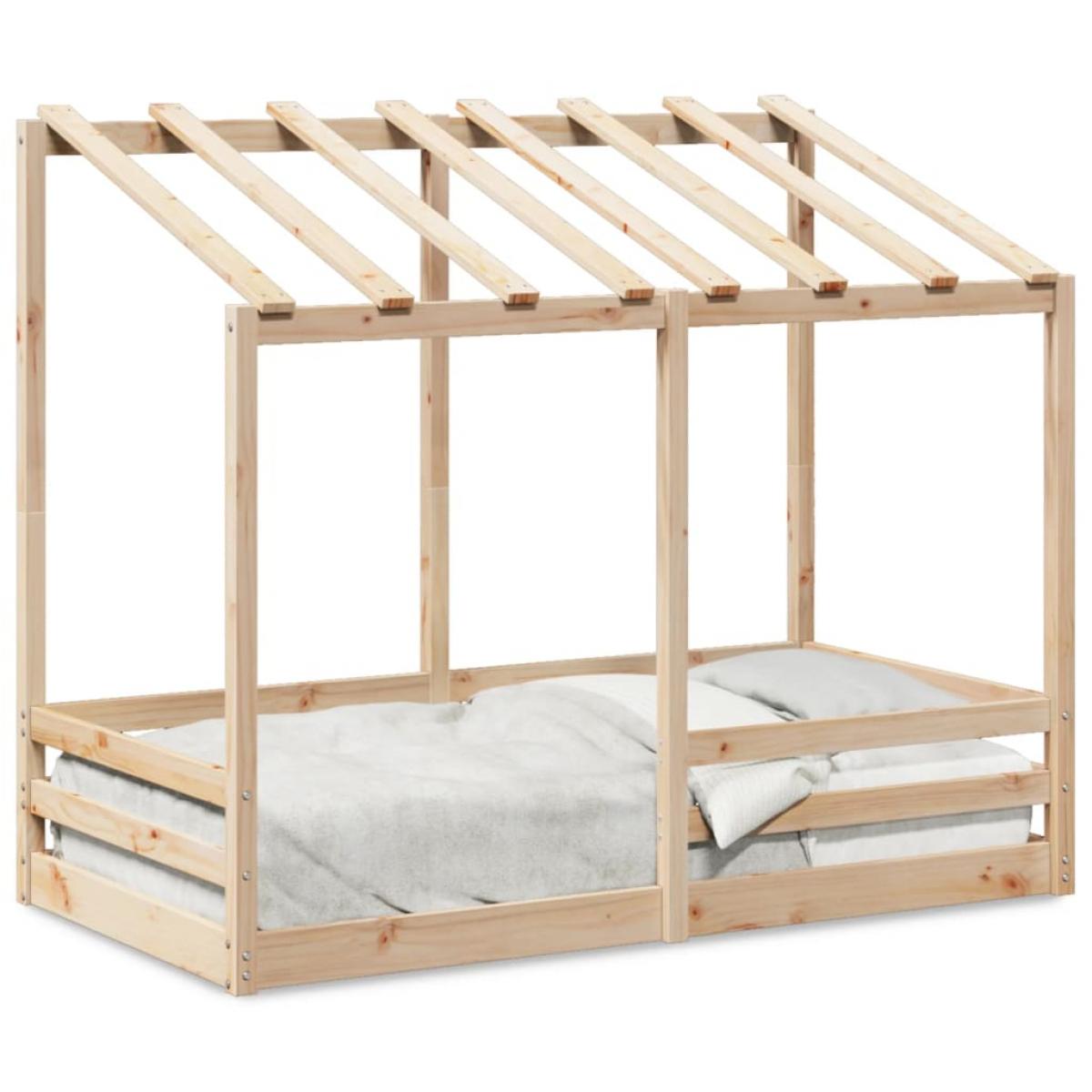 Cama para niños madera maciza de pino 70x140 cm
