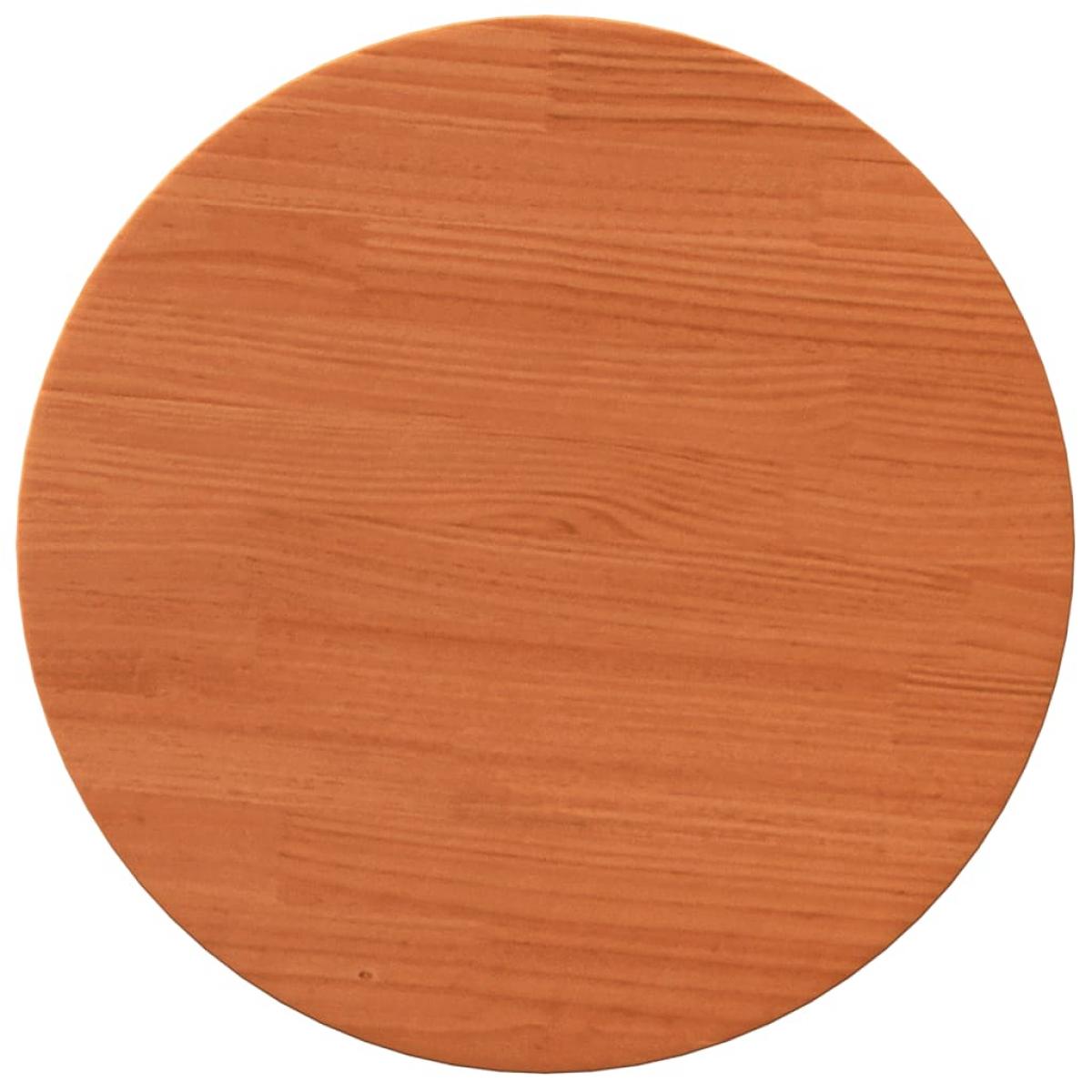 Tablero de mesa redondo madera maciza de pino marrón Ø40x2,5 cm