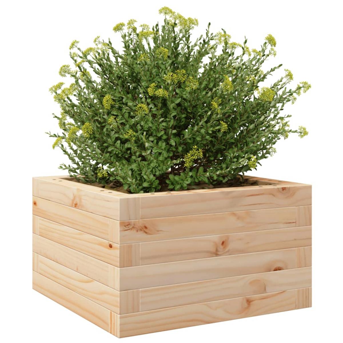Jardinera de madera maciza de pino 40x40x23 cm