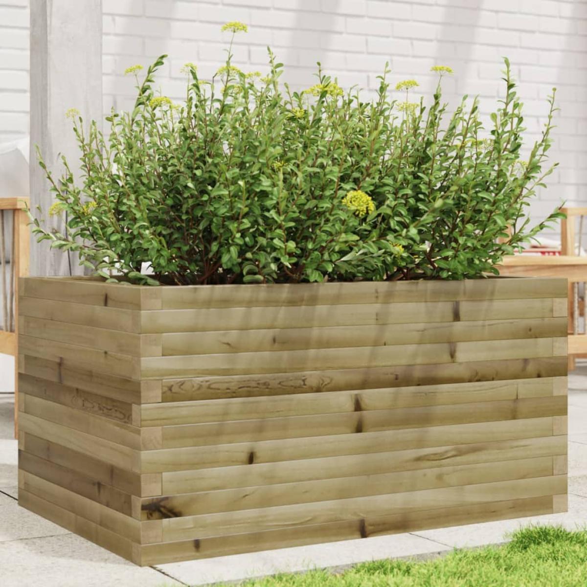Jardinera de madera de pino impregnada 90x60x45,5 cm