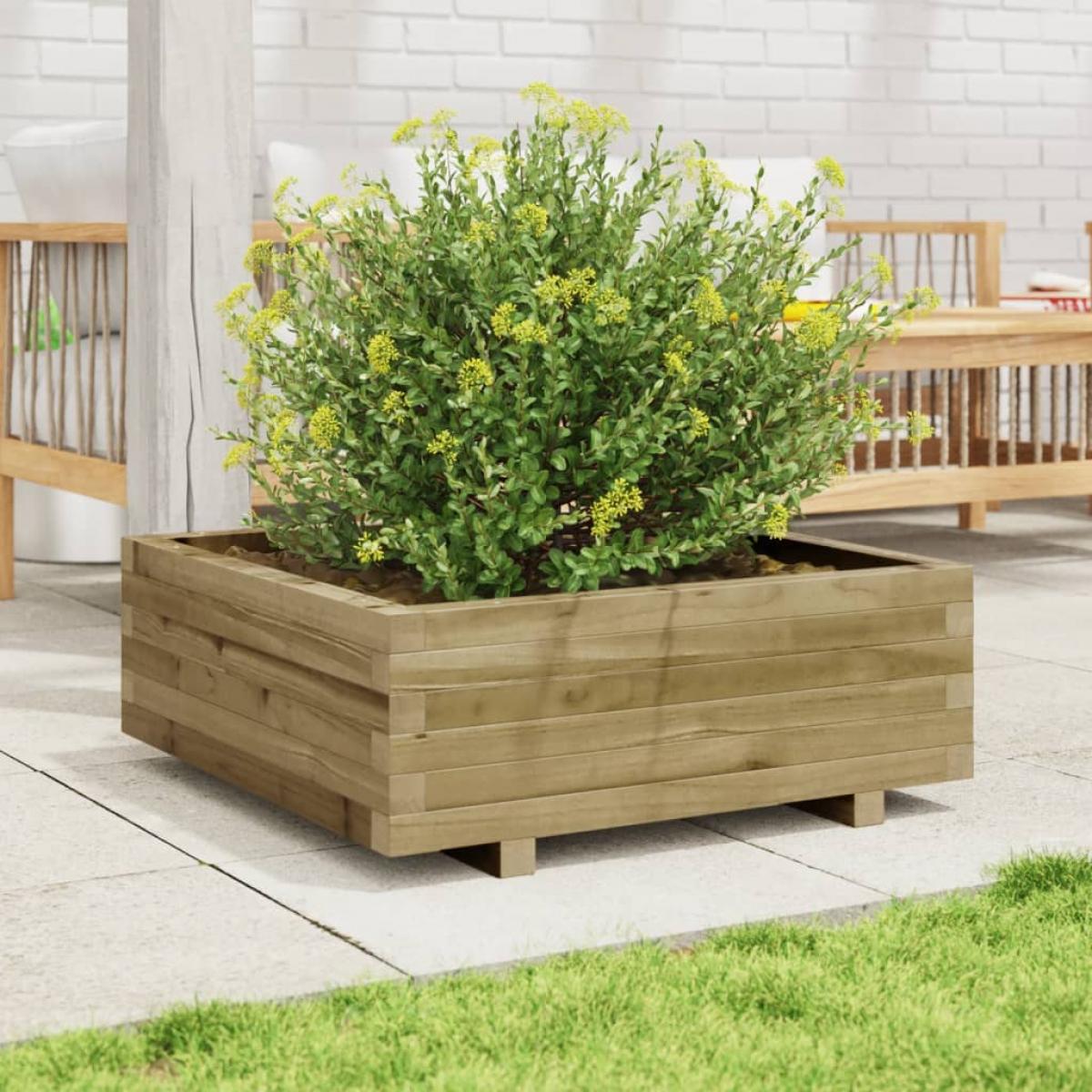 Jardinera de madera de pino impregnada 70x70x26,5 cm