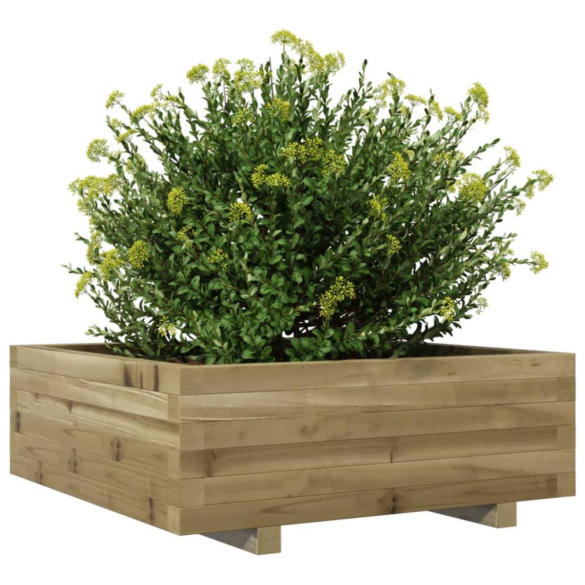 Jardinera de madera de pino impregnada 70x70x26,5 cm