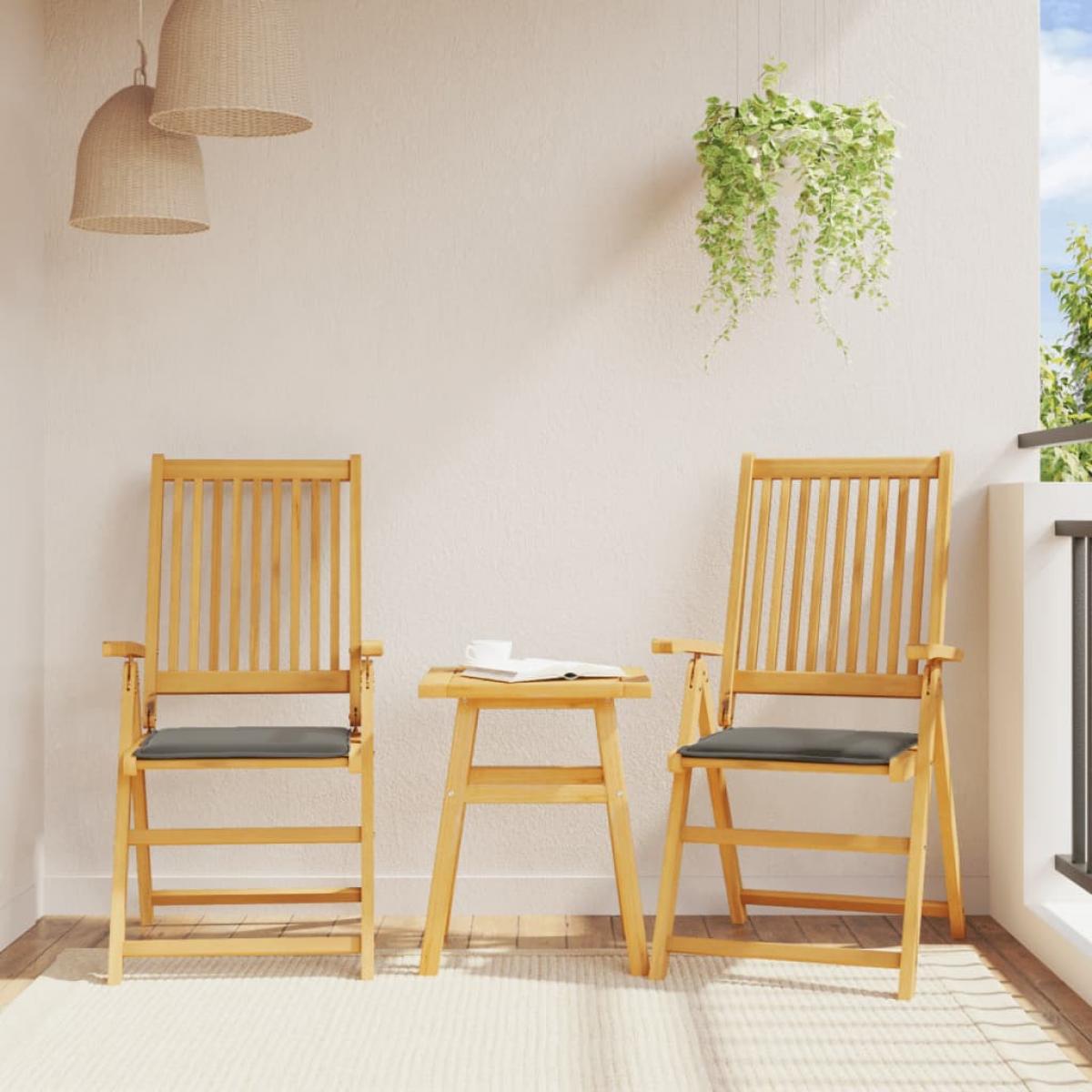Cojines asiento de jardín cuadrados 2 uds antracita 45x45x2 cm