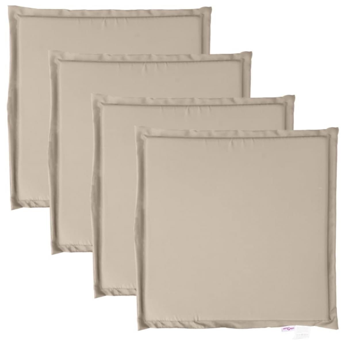Cojines de asiento de jardín cuadrados 4 uds taupe 45x45x2 cm