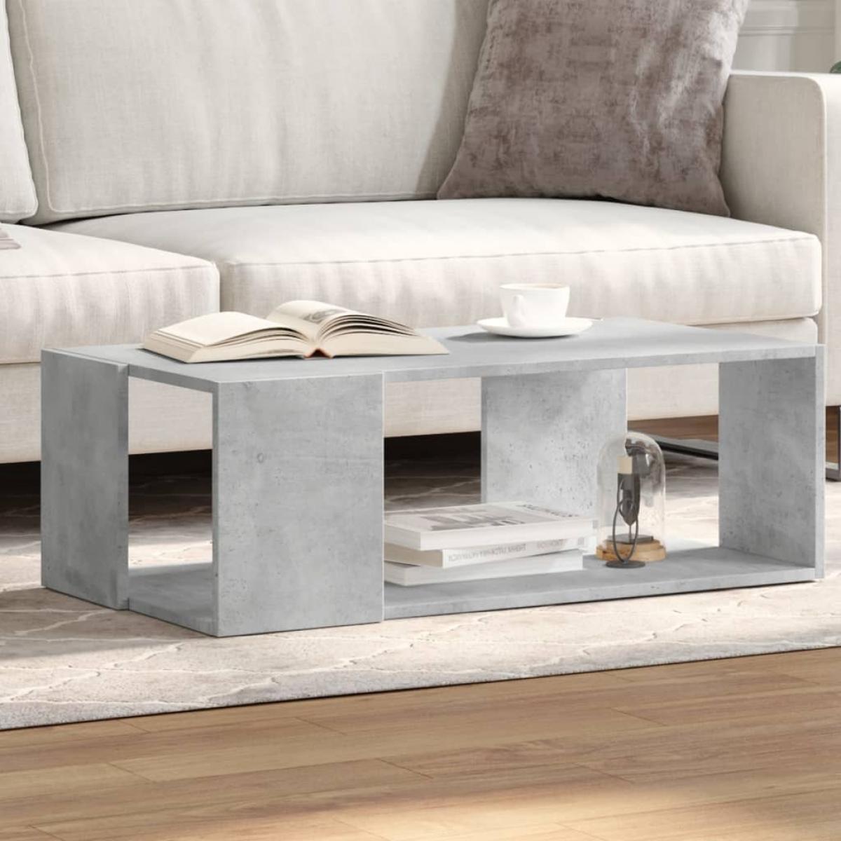 Mesa de centro madera de ingeniería gris hormigón 89,5x48x30 cm