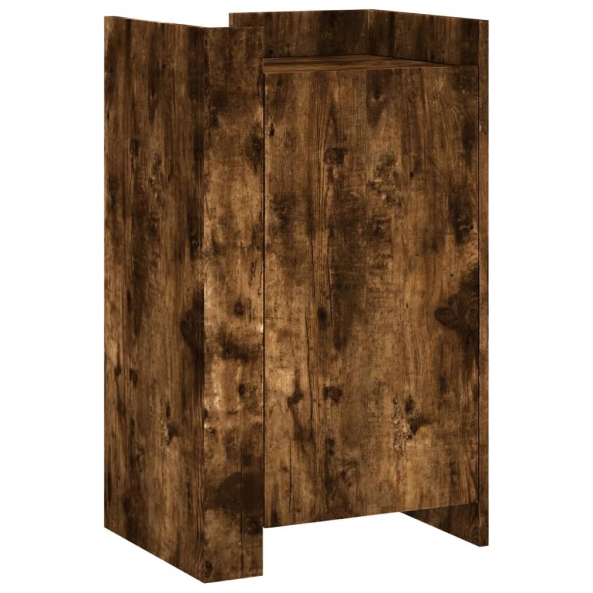 Aparador de madera de ingeniería roble ahumado 45x35x75 cm