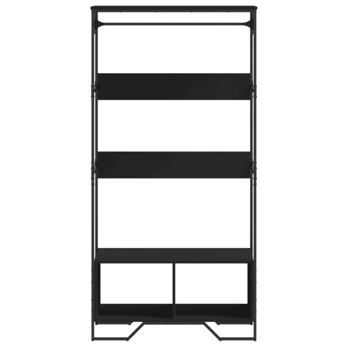 Armario de madera de ingeniería negra 90x50x180 cm