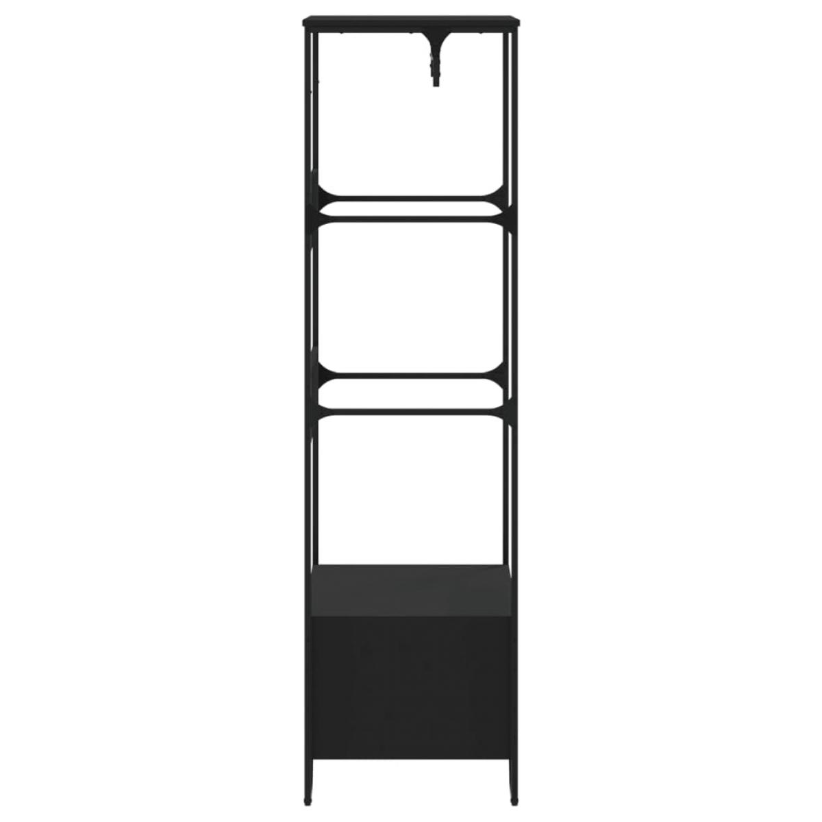 Armario de madera de ingeniería negra 90x50x180 cm