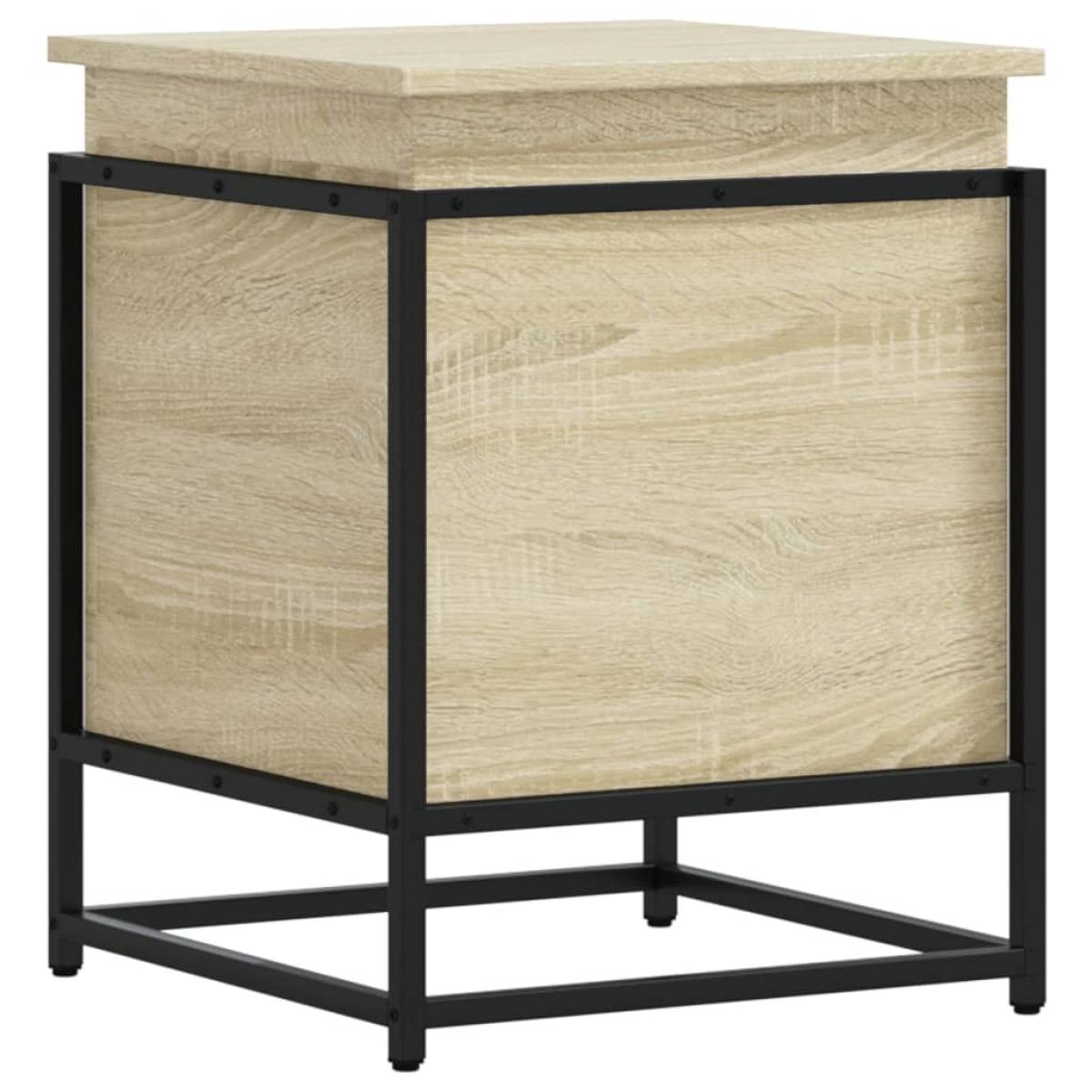 Caja de almacenaje con tapa madera roble Sonoma 40x40x51,5 cm