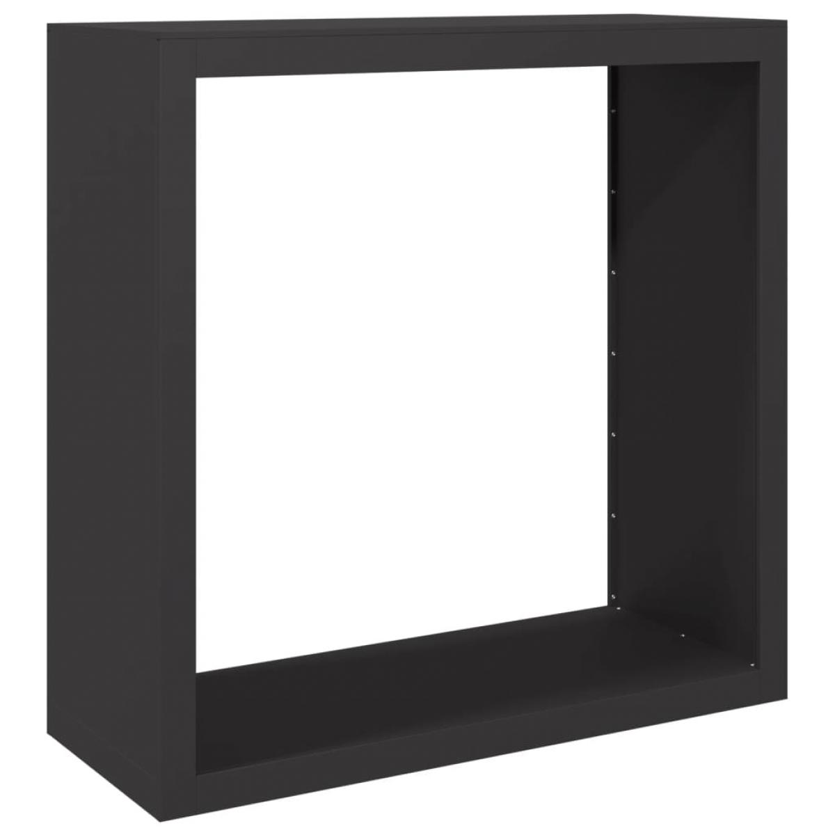 Leñero de acero negro 100x40x100 cm