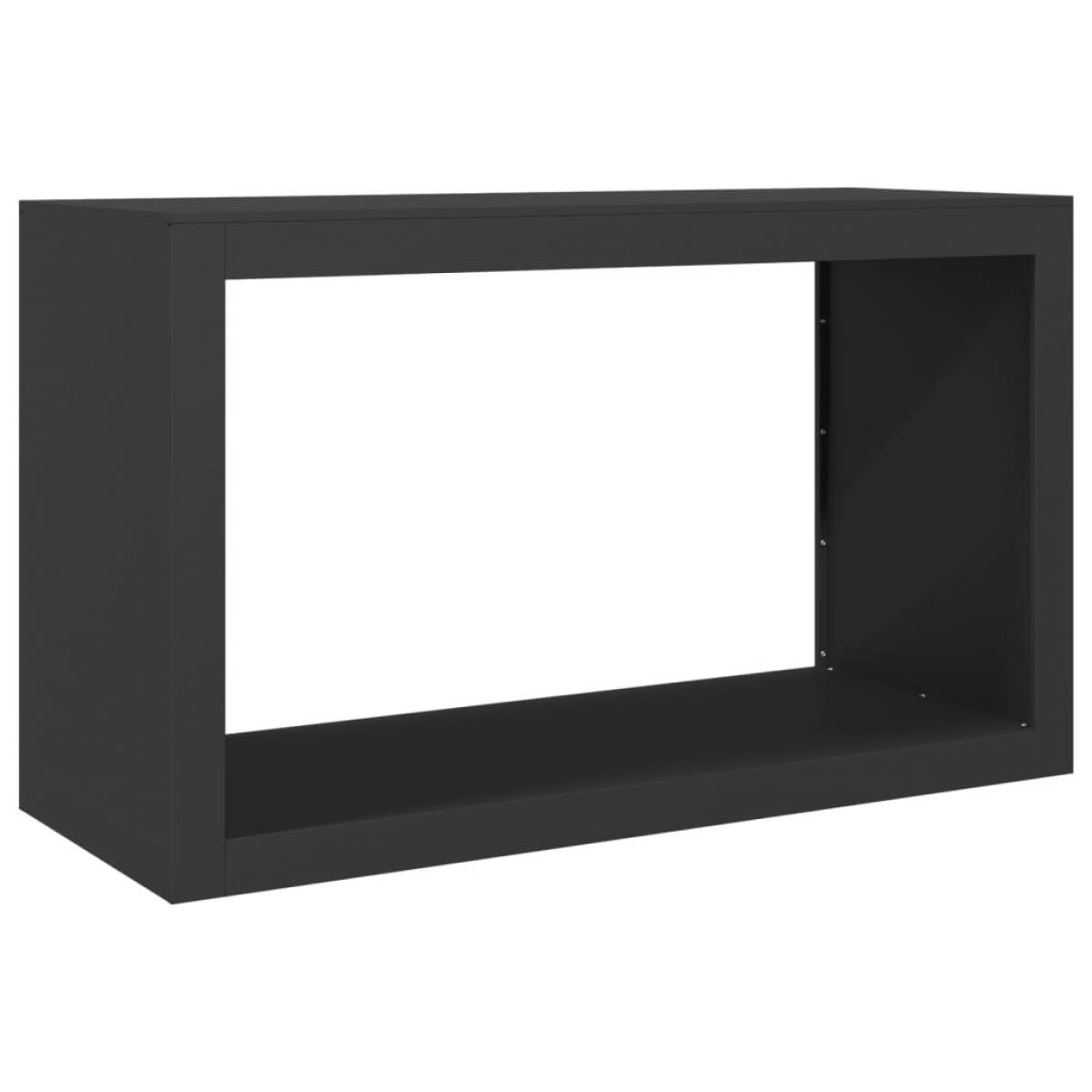 Leñero de acero negro 100x40x60 cm