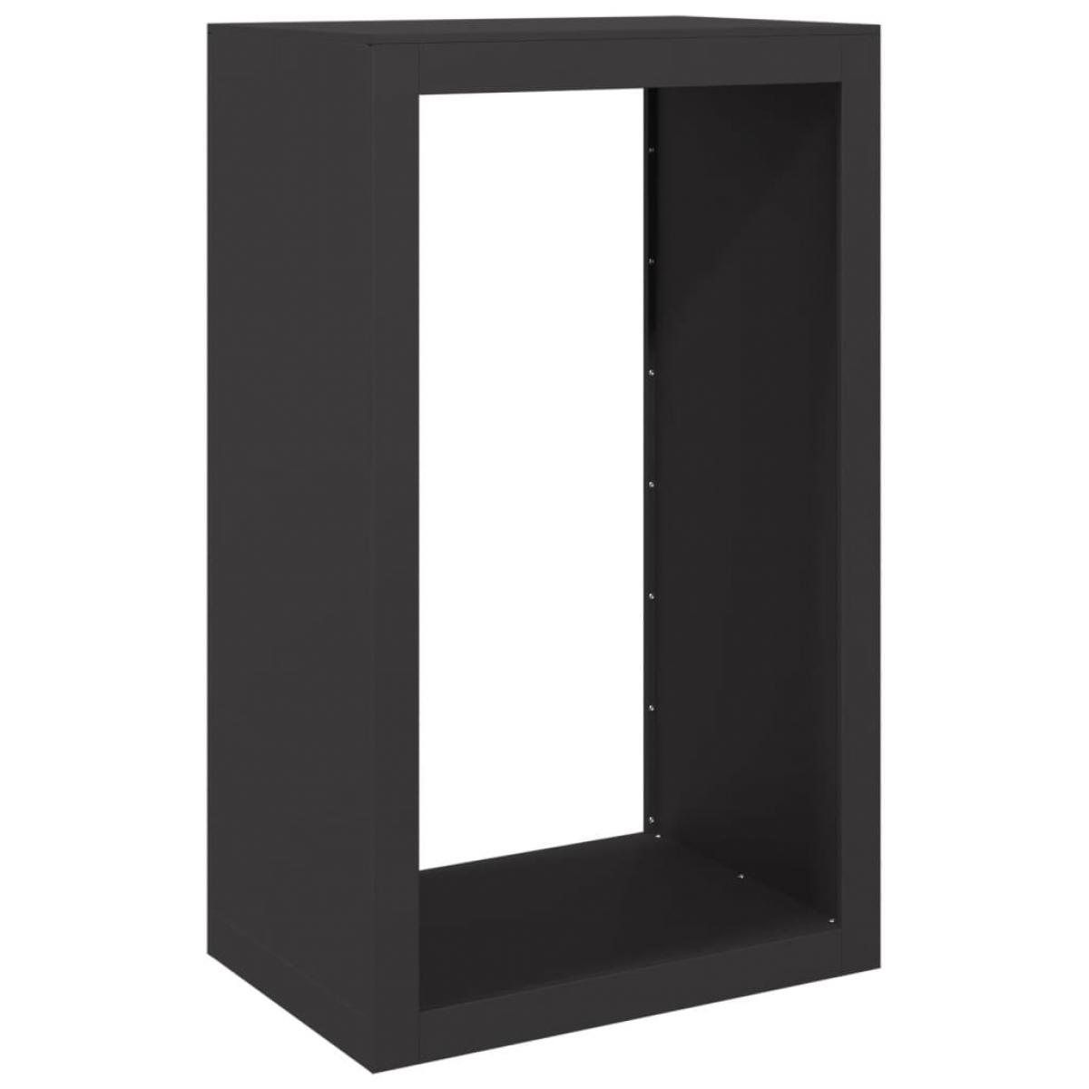 Leñero de acero negro 60x40x100 cm