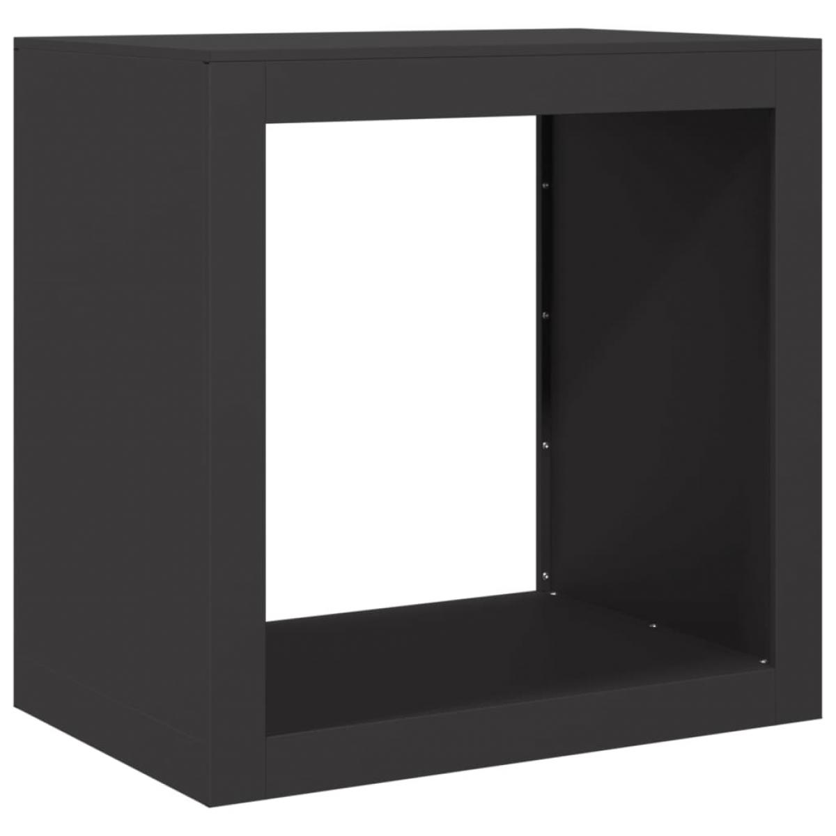 Leñero de acero negro 60x40x60 cm