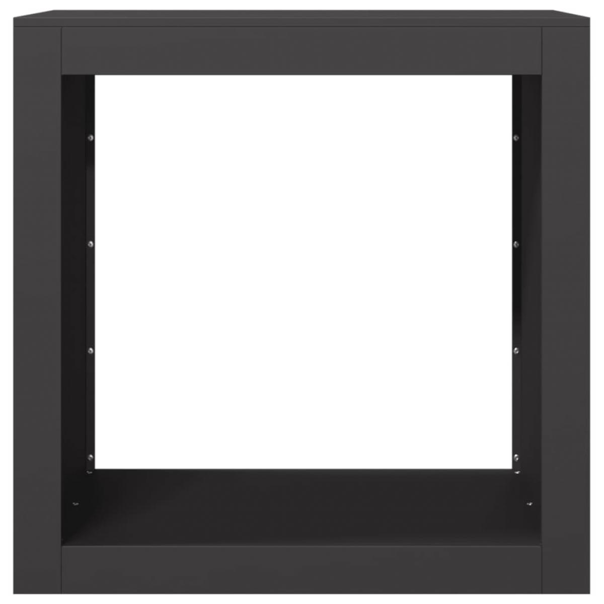 Leñero de acero negro 60x40x60 cm