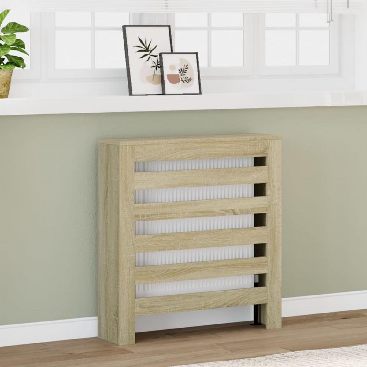 Cubierta de radiador madera ingeniería roble Sonoma 78x20x82 cm
