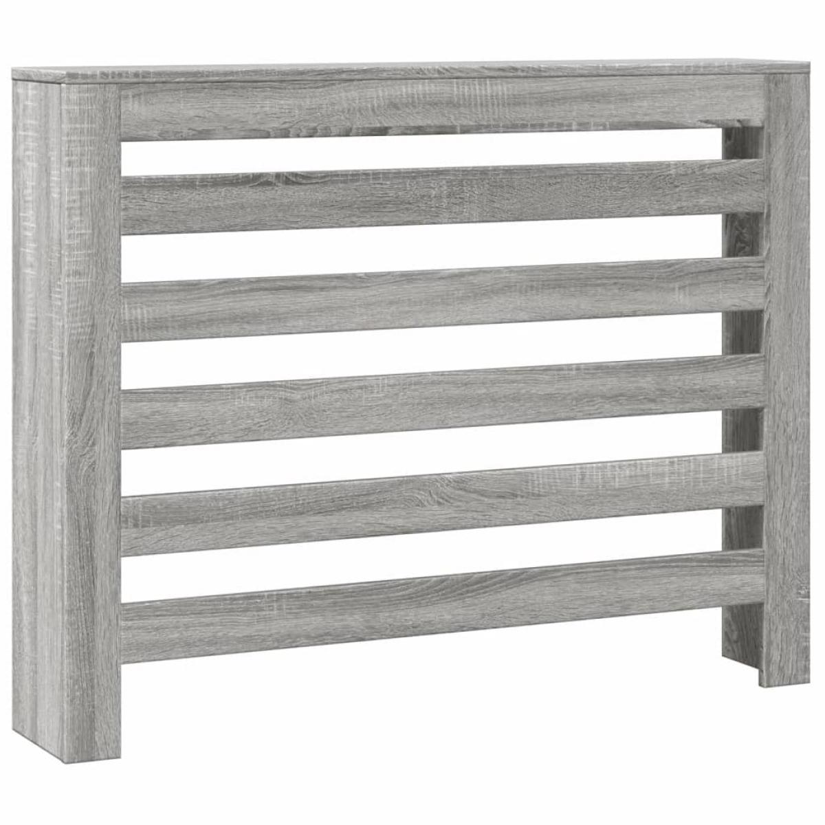 Cubierta de radiador madera ingeniería gris Sonoma 104x20x82 cm
