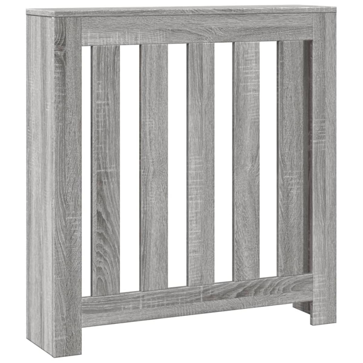 Cubierta de radiador madera ingeniería gris Sonoma 78x20x82 cm