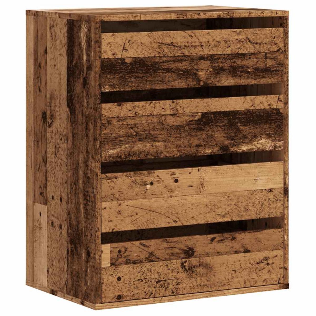 Cajonera de esquina madera de ingeniería envejecido 60x41x76 cm