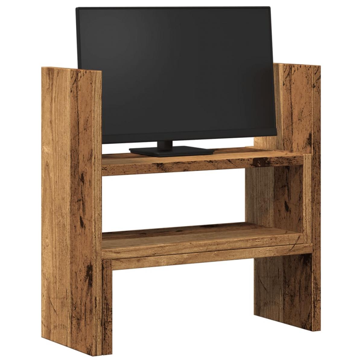 Organizador escritorio ajustable madera envejecida 40x17x41 cm