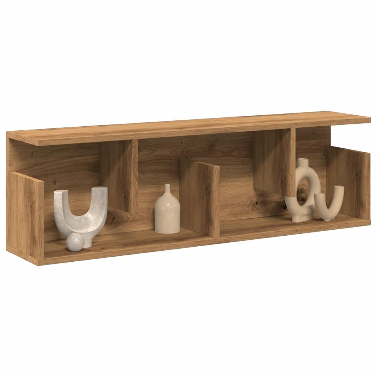 Mueble de pared madera ingeniería roble artisian 100x20x30 cm