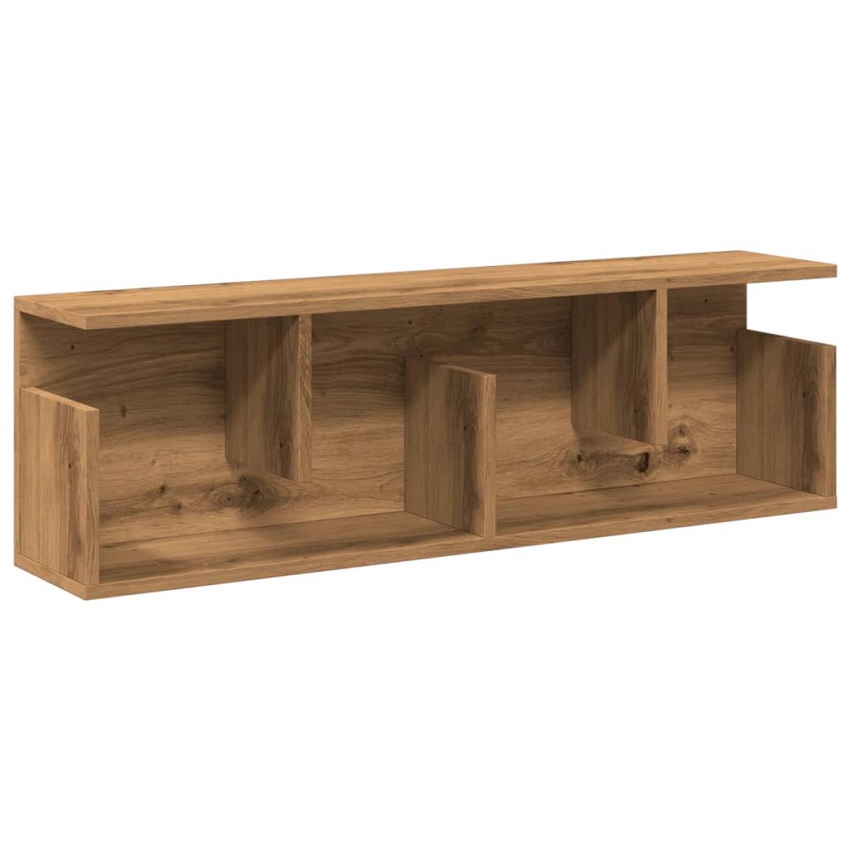 Mueble de pared madera ingeniería roble artisian 100x20x30 cm
