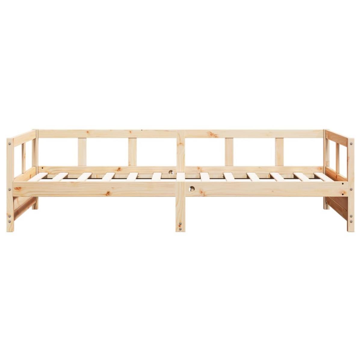 Sofá cama de madera maciza de pino natural 90x190 cm