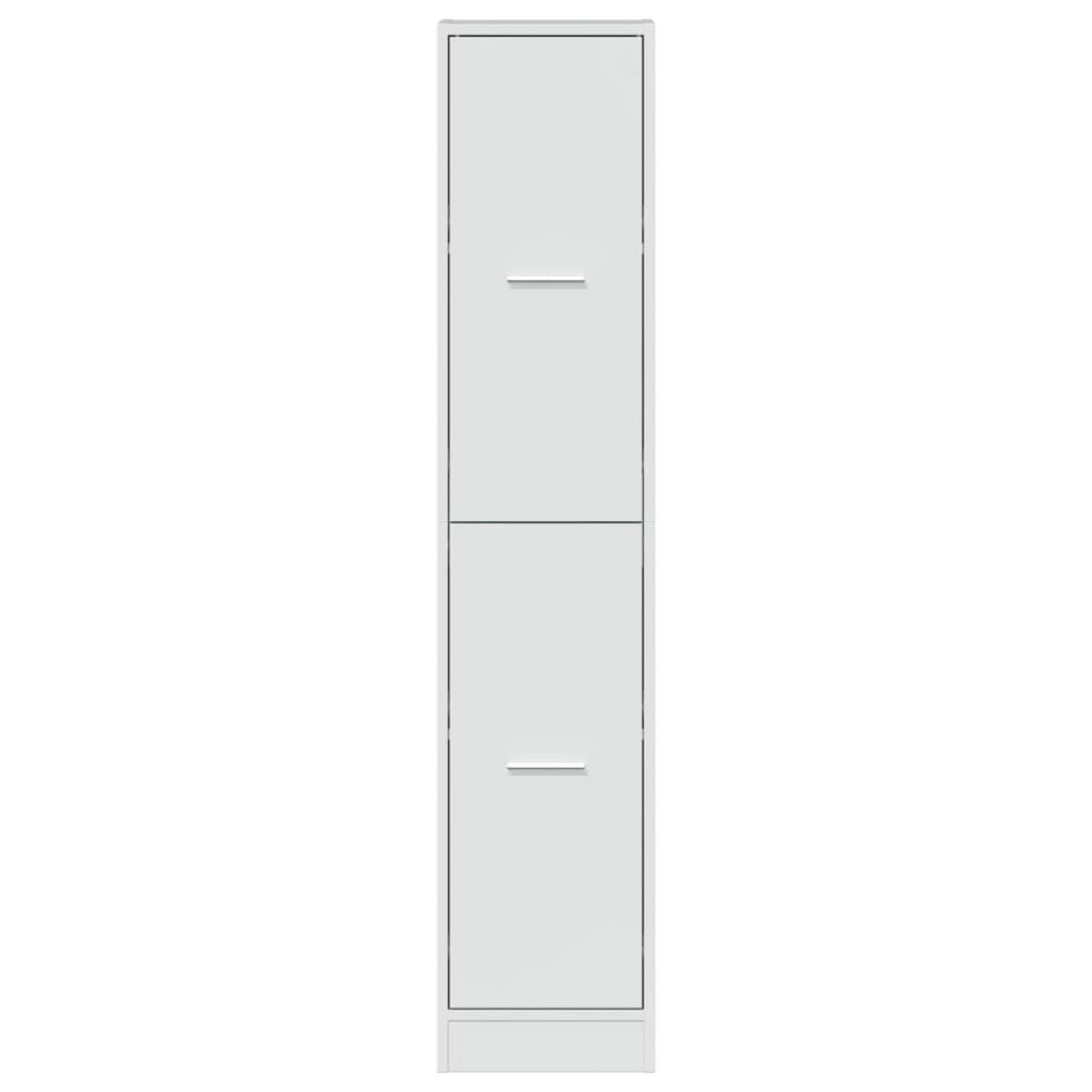 Armario botiquín madera ingeniería blanco brillo 30x41x144,5cm