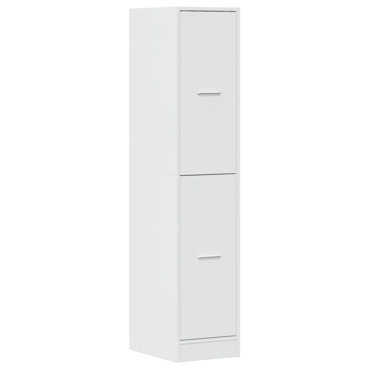 Armario botiquín madera ingeniería blanco brillo 30x41x144,5cm