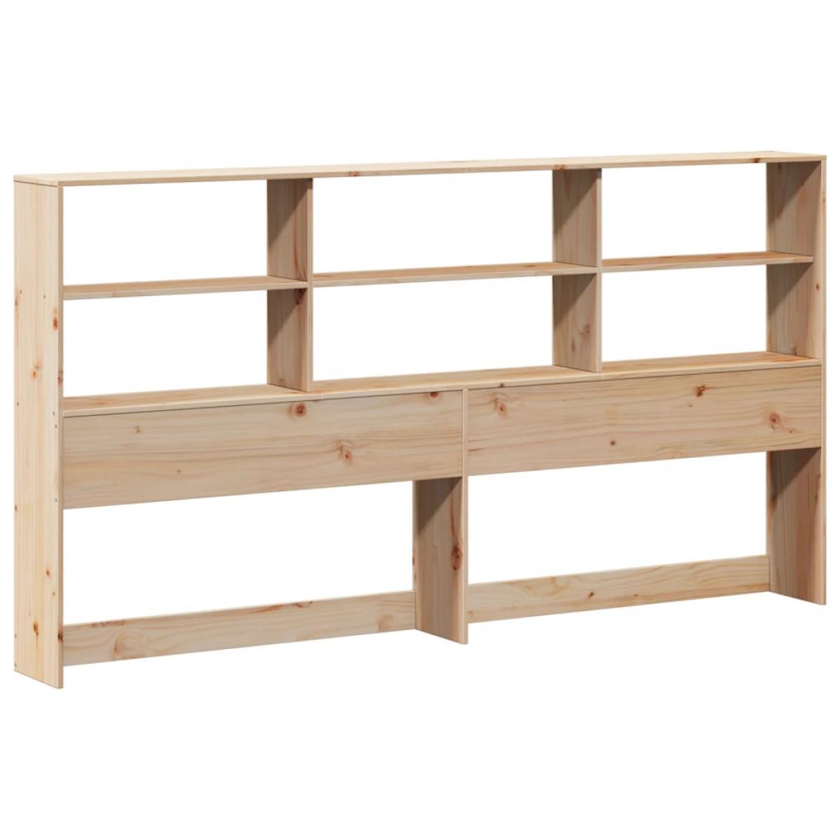 Cabecero de cama con almacenaje madera maciza de pino 180 cm