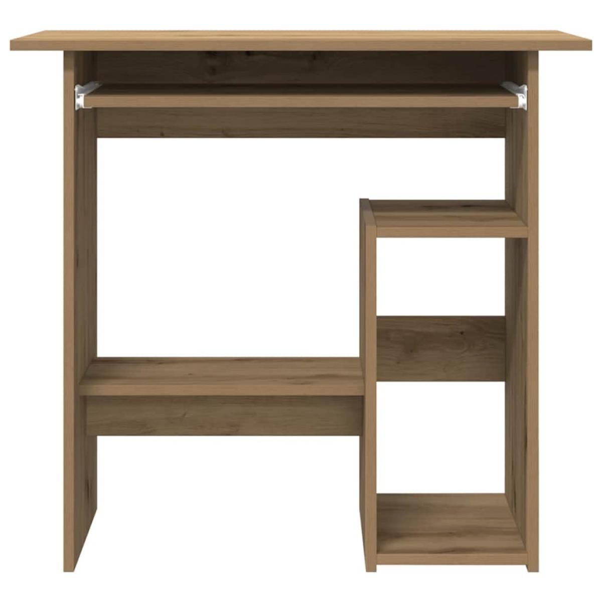 Escritorio de madera de ingeniería roble artisan 80x45x74 cm