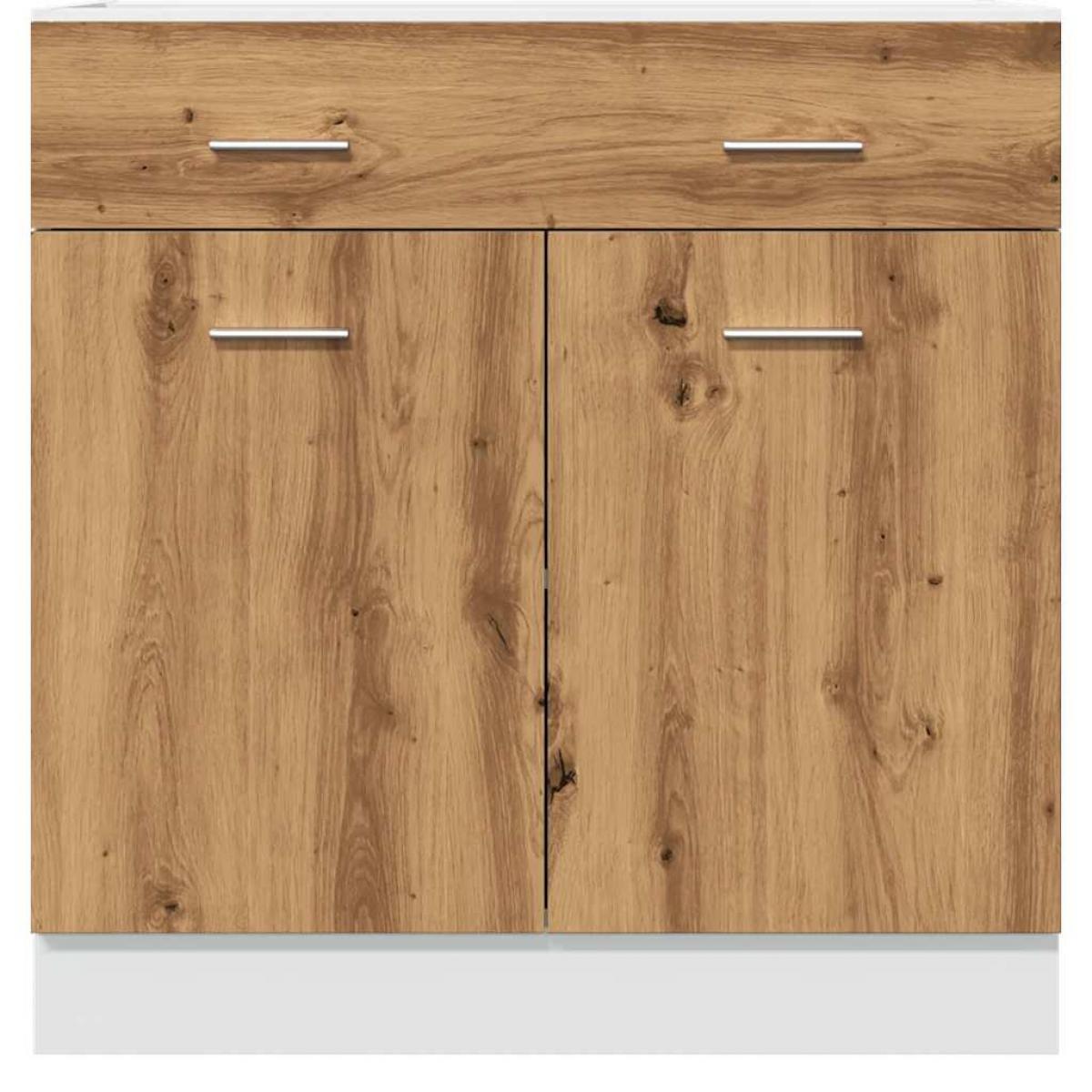 Armario inferior cajón madera roble artisan 80x46x81,5 cm