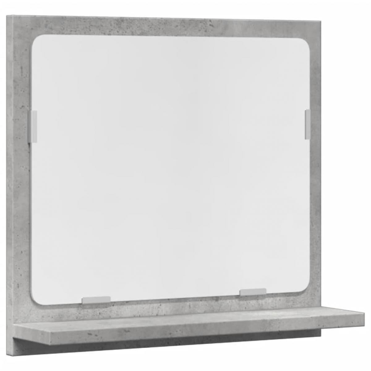 Espejo mueble baño madera ingeniería gris hormigón 40x11x37 cm
