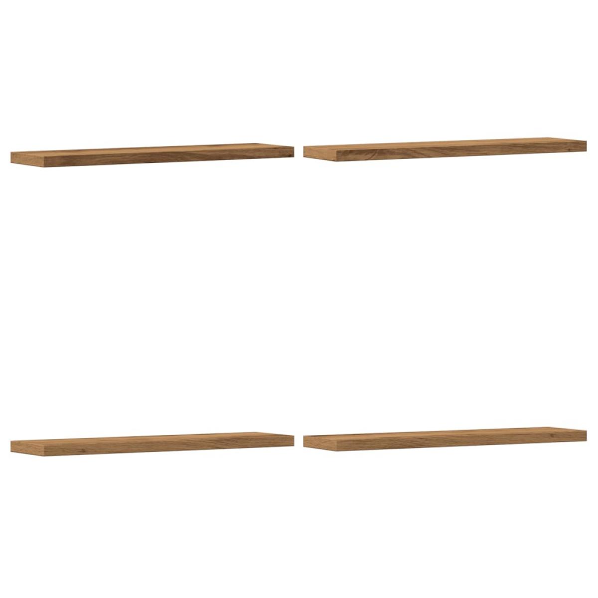 Estantes pared 4 ud madera ingeniería roble artisan 40x10x1,5cm