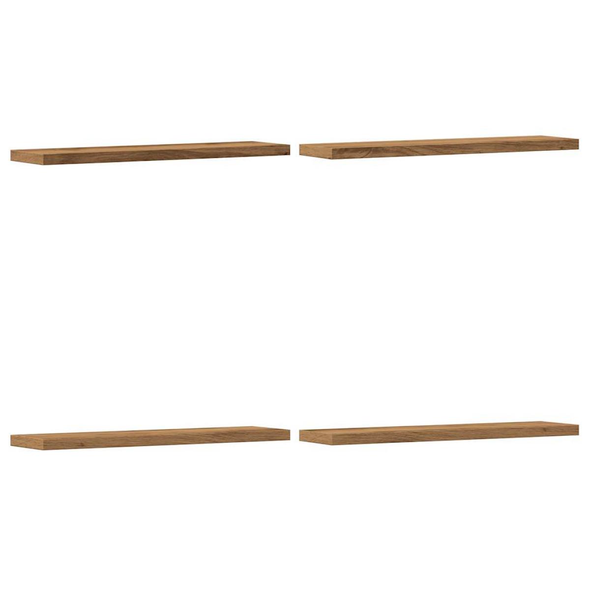 Estantes pared 4 ud madera ingeniería roble artisan 40x20x1,5cm