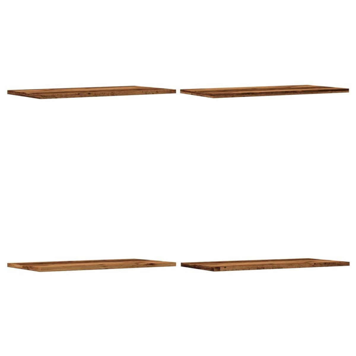 Estantes pared 4 uds madera ingeniería envejecida 60x30x1,5 cm