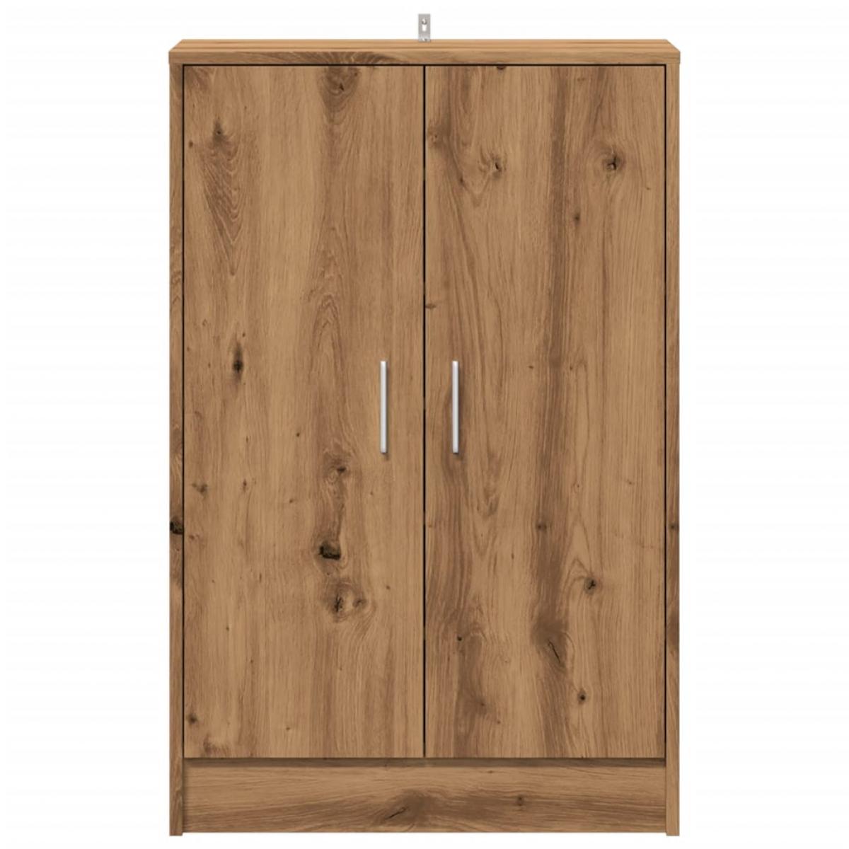 Mueble zapatero madera ingeniería roble artisan 60x35x92 cm