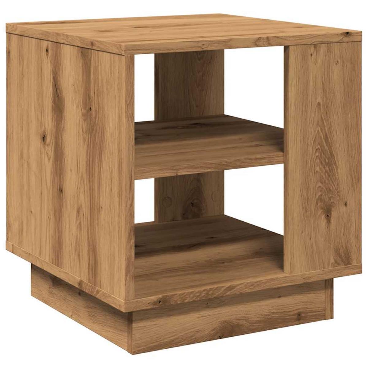 Mesa de centro madera de ingeniería roble artisan 40x40x43 cm