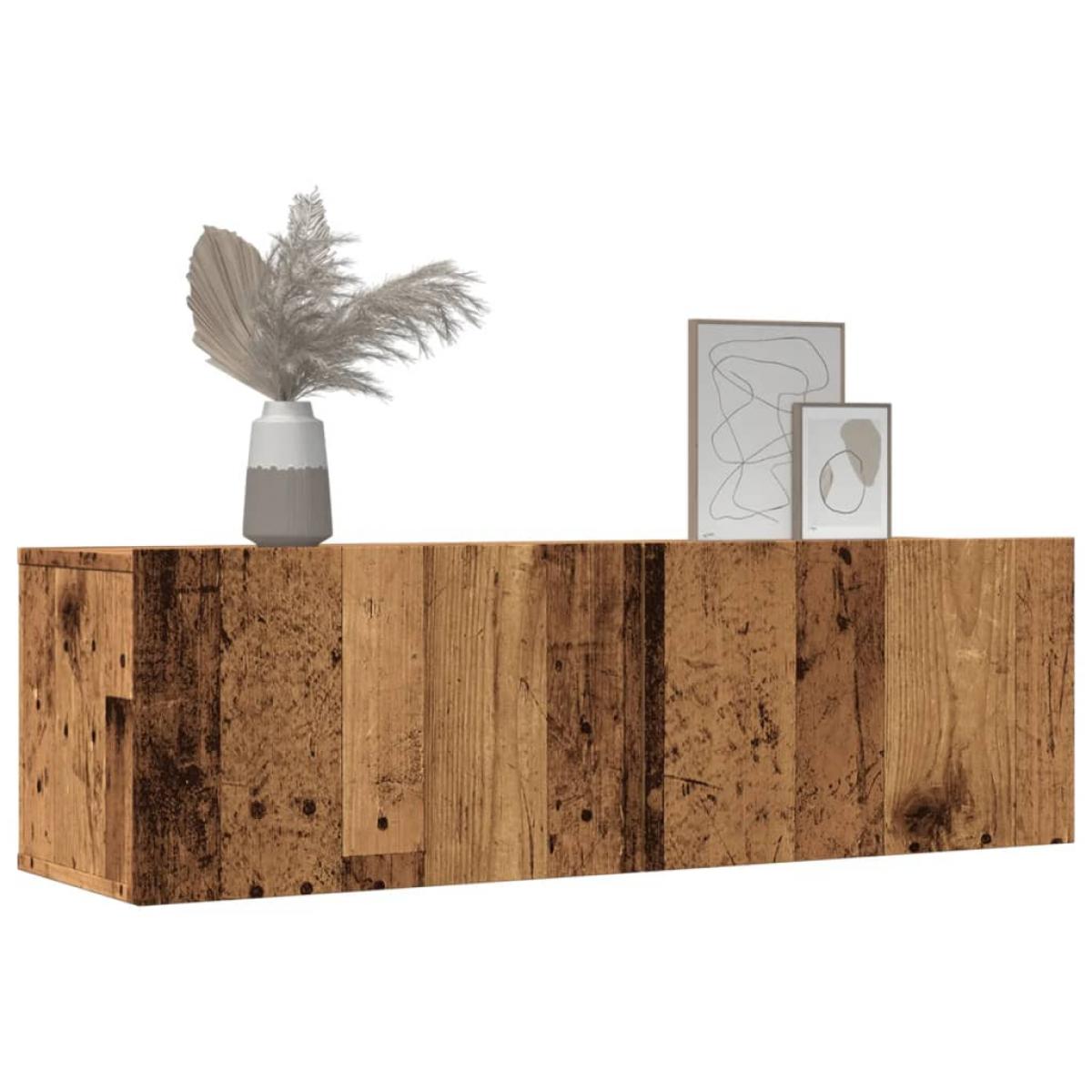 Muebles para TV de pared 2 uds madera envejecida 100x30x30 cm