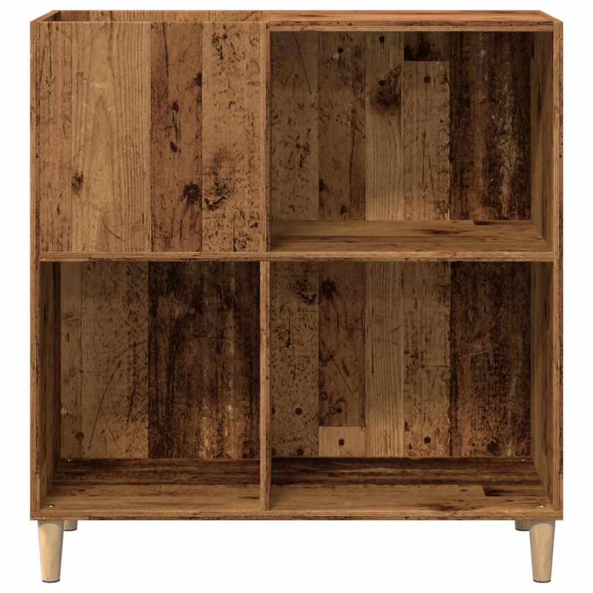 Mueble para discos madera ingeniería envejecida 84,5x38x89 cm