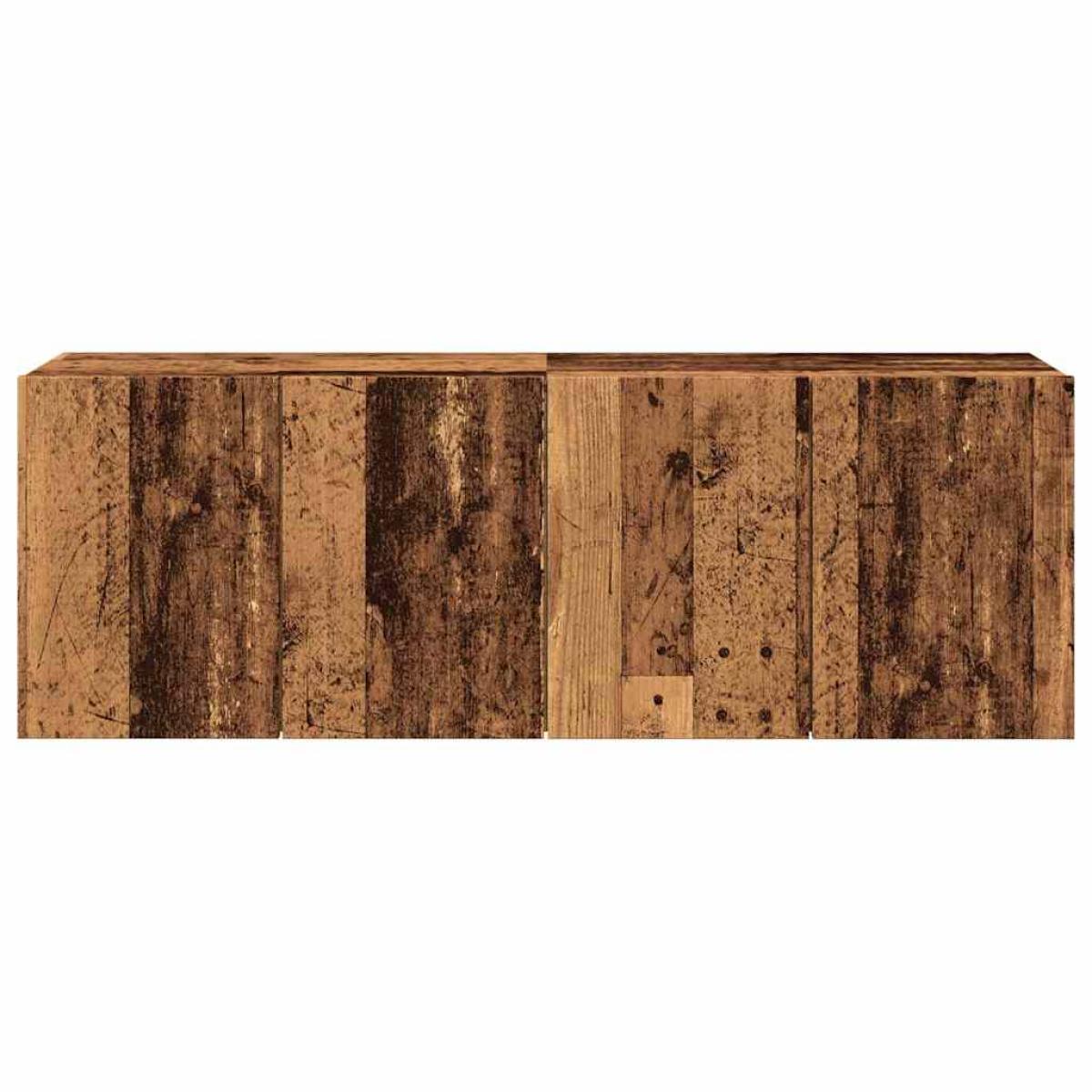 Muebles para TV de pared 2 uds madera envejecida 60x30x41 cm