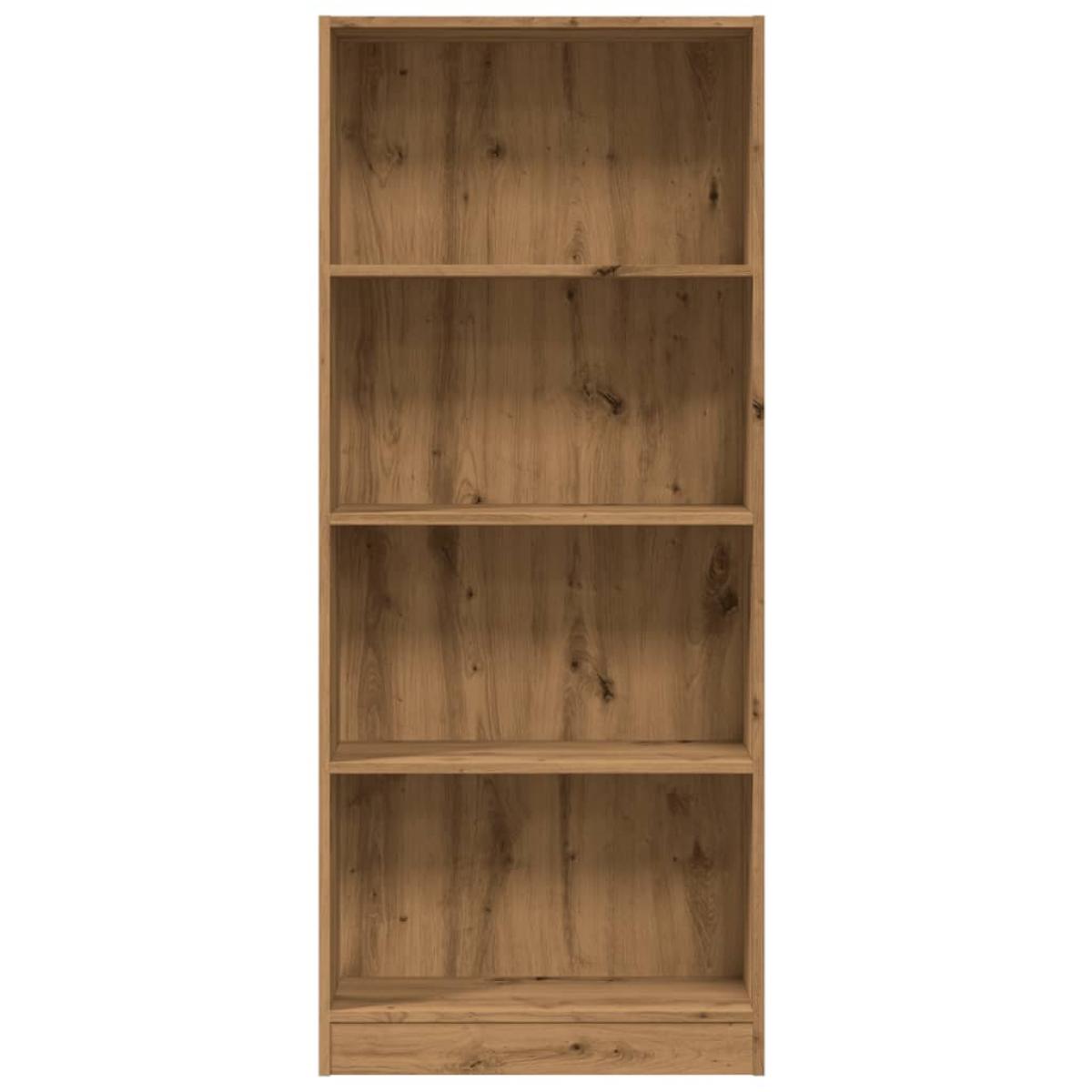 Estantería de madera de ingeniería roble artesanal 60x24x143 cm