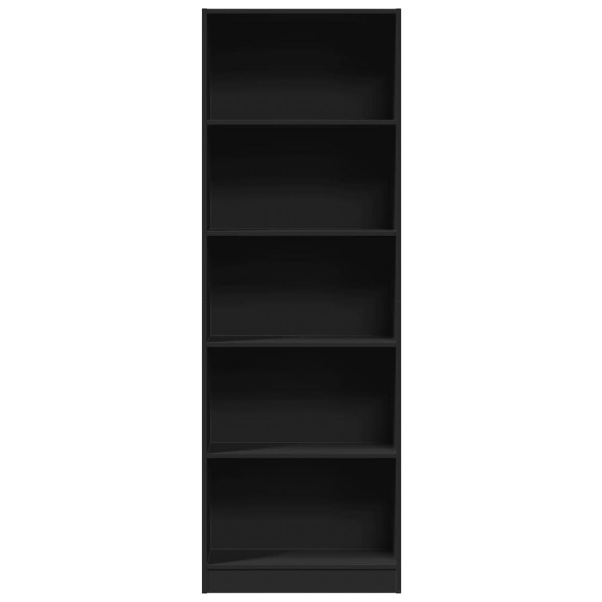 Estantería de madera de ingeniería negra 60x24x176 cm